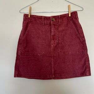 American Eagle rust colour corduroy mini skirt pockets button front size…